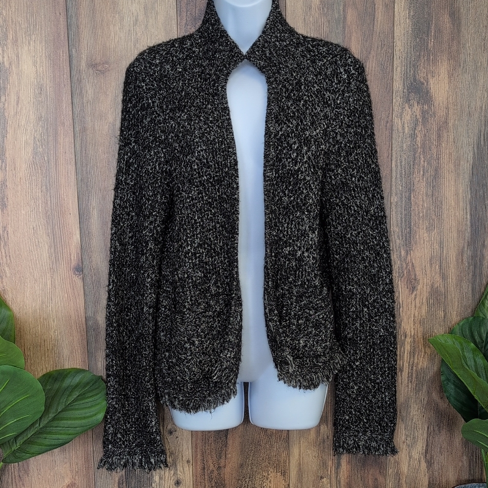 American Eagle Outfitters Fray Hem Open Front Cardigan L           224J